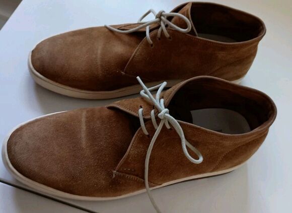 HESCHUNG Mens Oxfords Tan Brown Suede Shoes Size 8 EU 41 Classic Lace Up Chukka main image 5